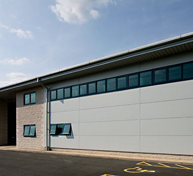 modern, contemporary exterior of factory building